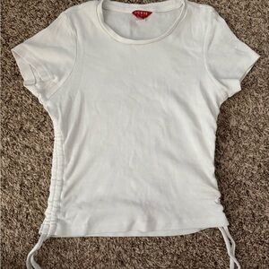 Guess Ivory Ribbed Tee